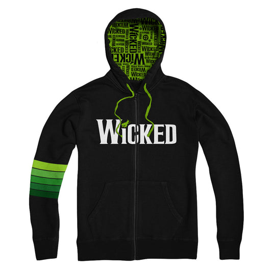 Wicked Unisex Stripe Logo Zip Hoodie